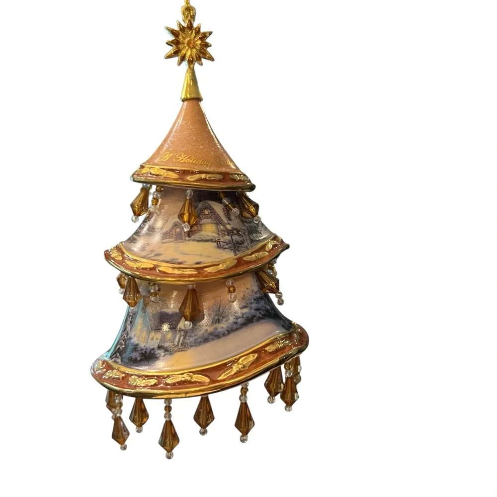 Thomas Kinkade Bradford Exchange Christmas‎ Ornament 3 Trees Heirloom Victorian